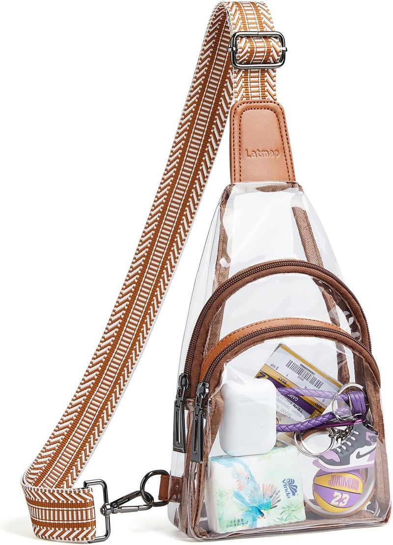 LATMAP Clear bags Stadium Approved Crossbody Sling Bag Fanny Pack Backpack Purses for Women Men Belt bag for stadium events - Image 1